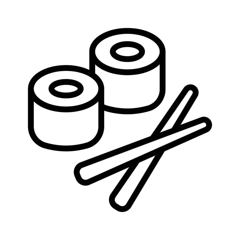 Asian cuisine style icon of sushi with chopsticks vector