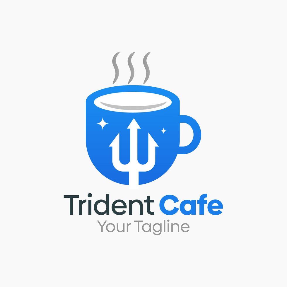 trident Cafe Logo Template Design. Good for Business, Start up, Agency, and Organization vector