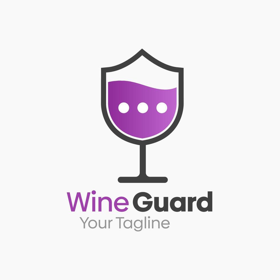 Wine Guard Logo Template Design. Good for Business, Start up, Agency, and Organization vector
