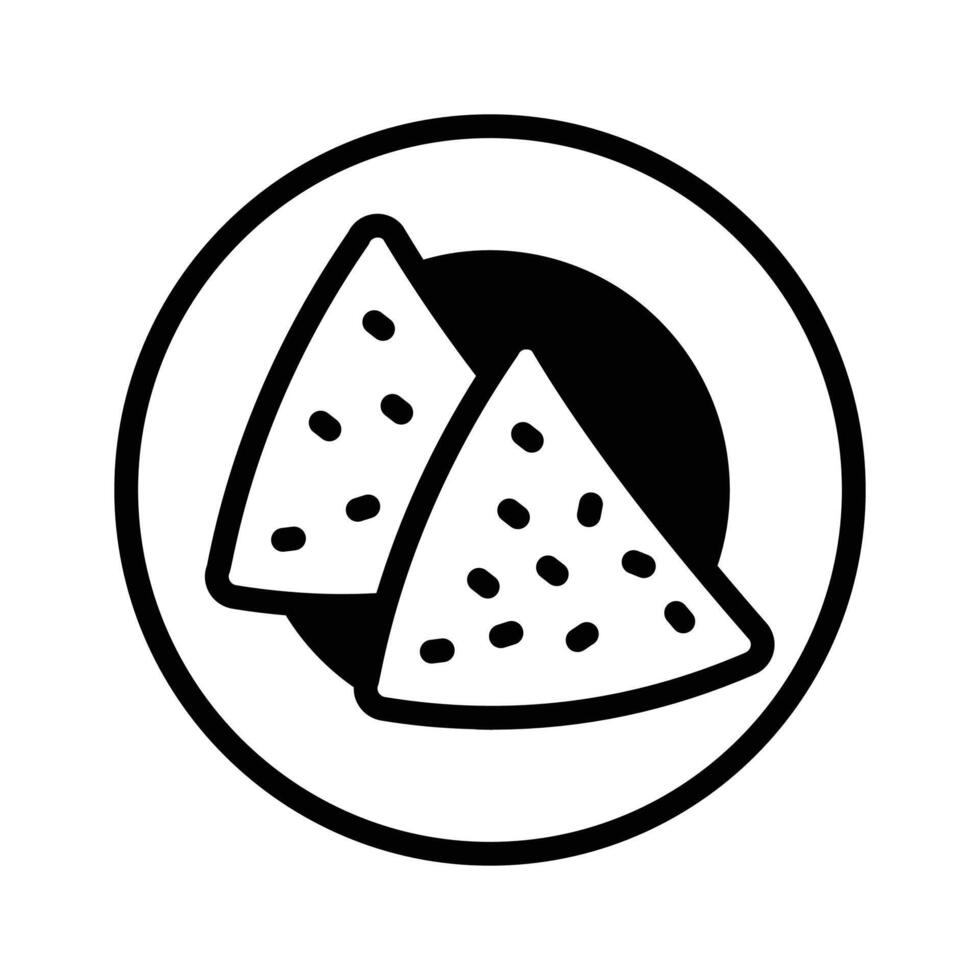 Delicious nachos icon served on plate vector