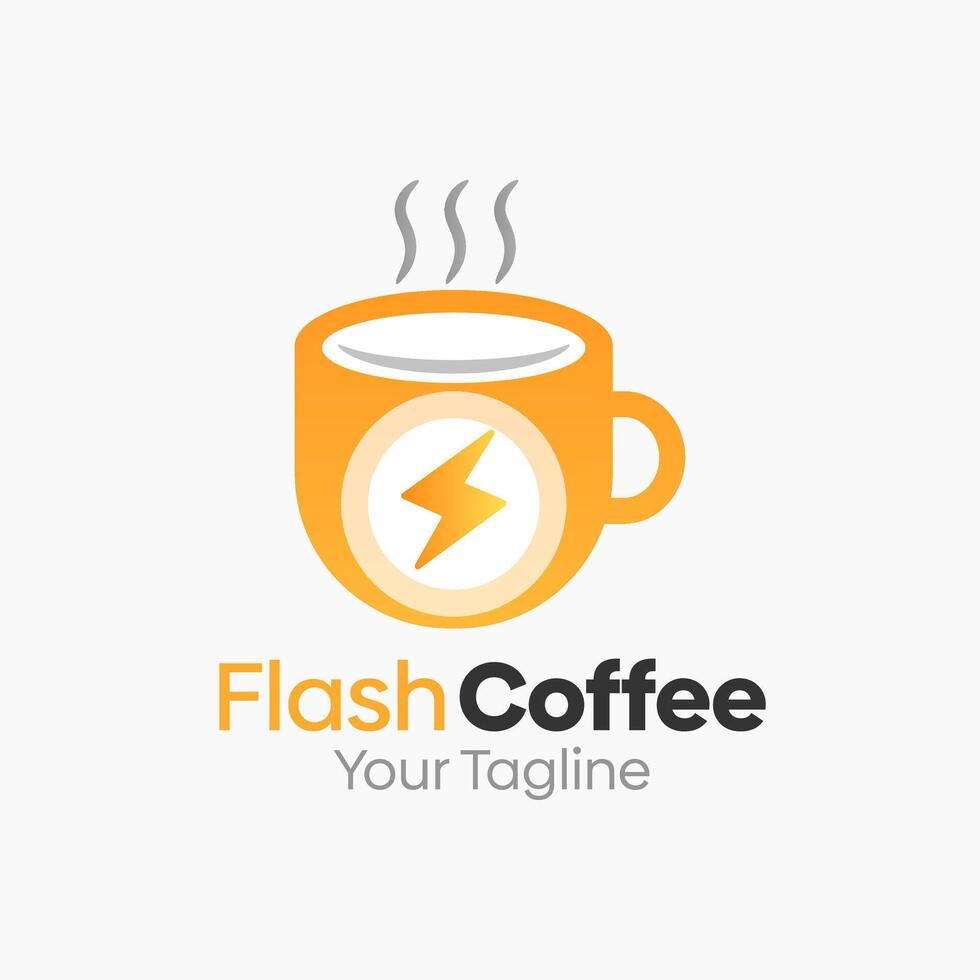 Flash Coffee Logo Template Design. Good for Business, Start up, Agency, and Organization vector