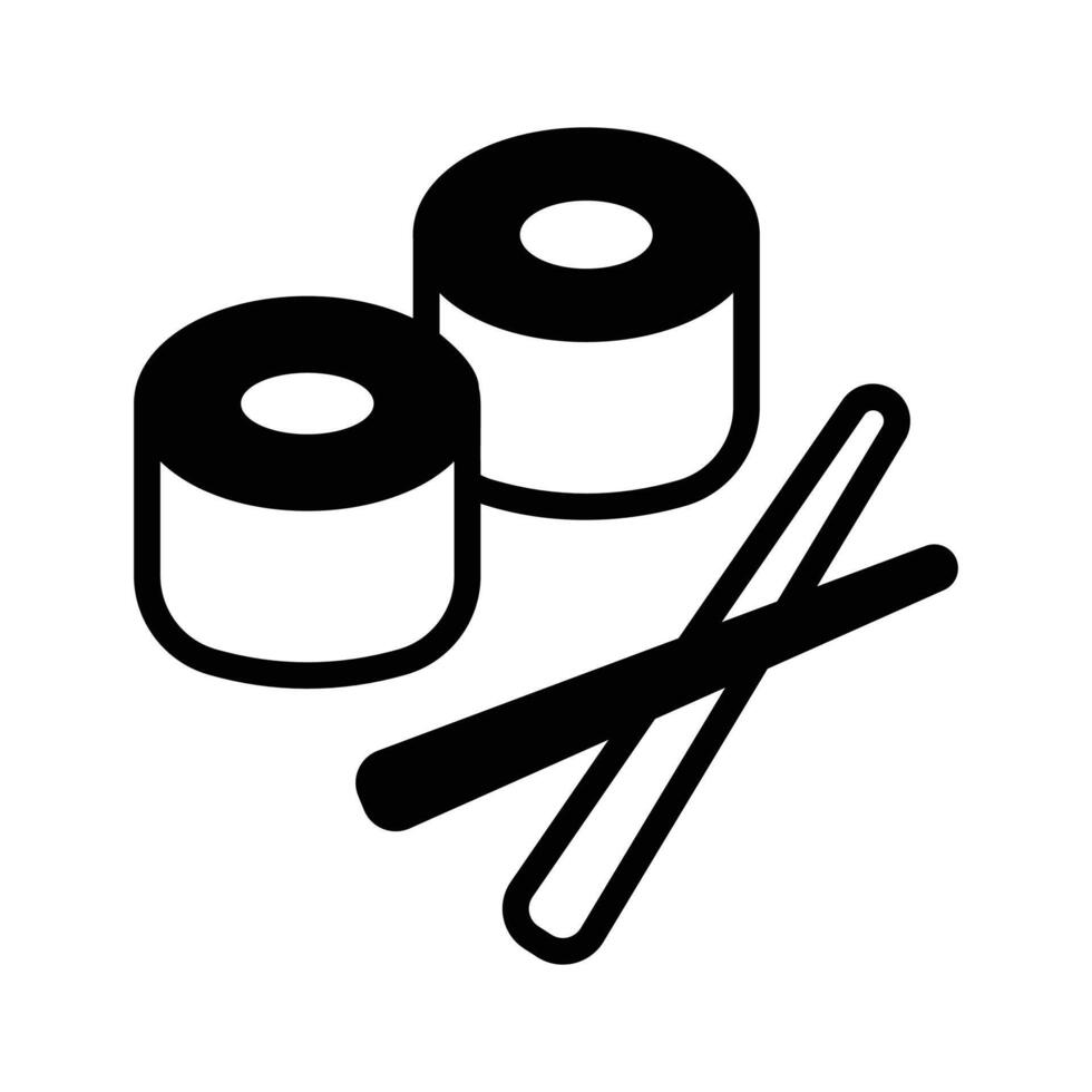 Asian cuisine style icon of sushi with chopsticks vector