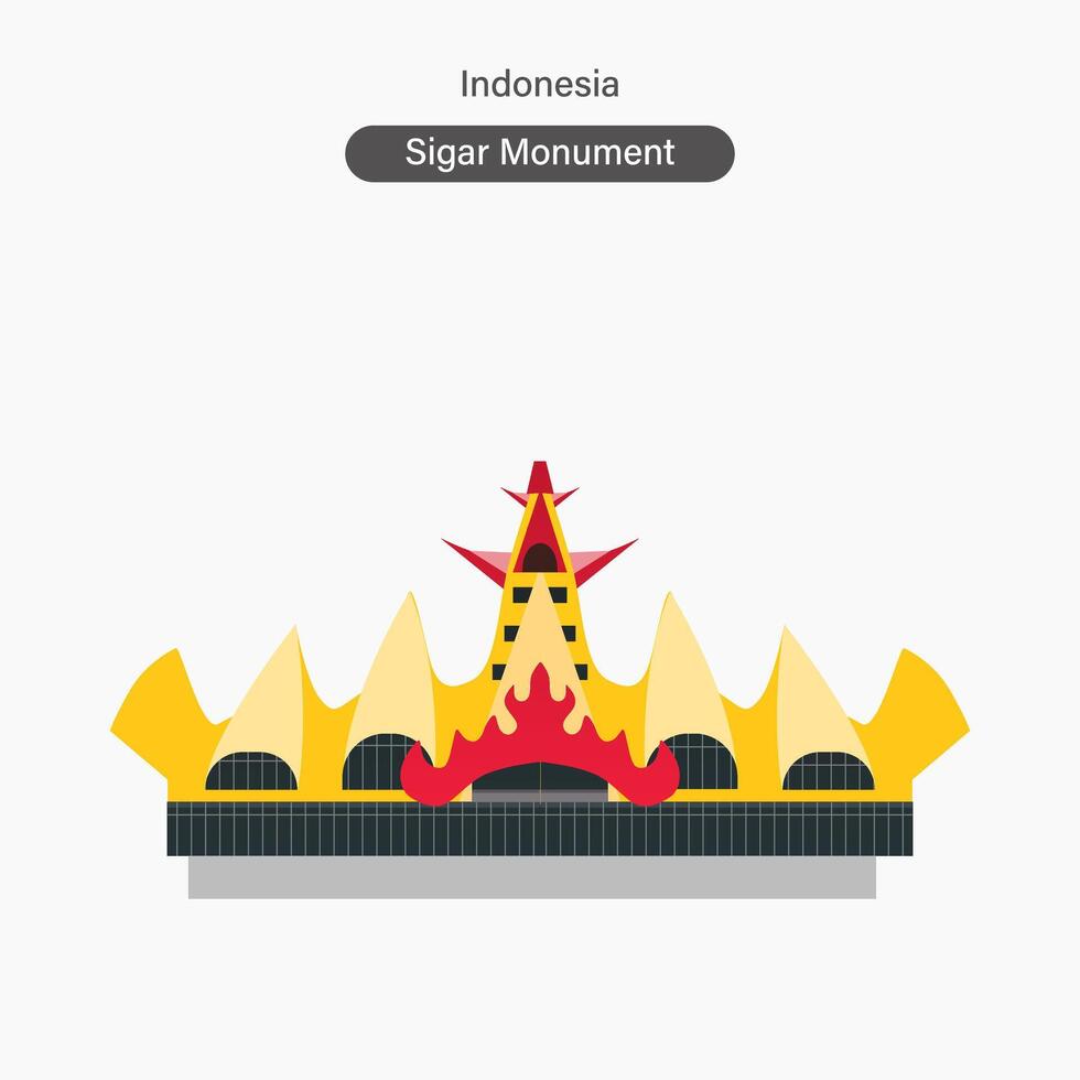 Indonesia Lampung, Sigar Sigar Monument vector