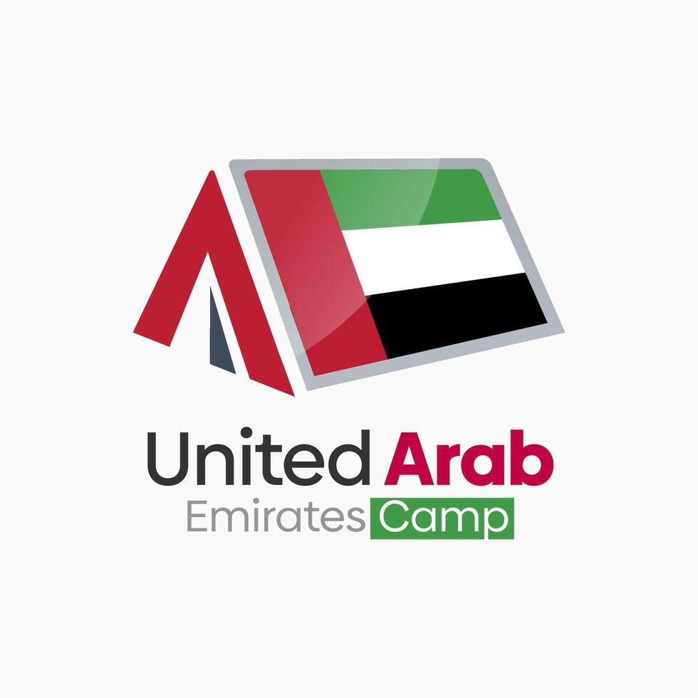 Unia Arab Emirates Camp Logo Design Template. Good for Business, Agency, Community and Organization vector