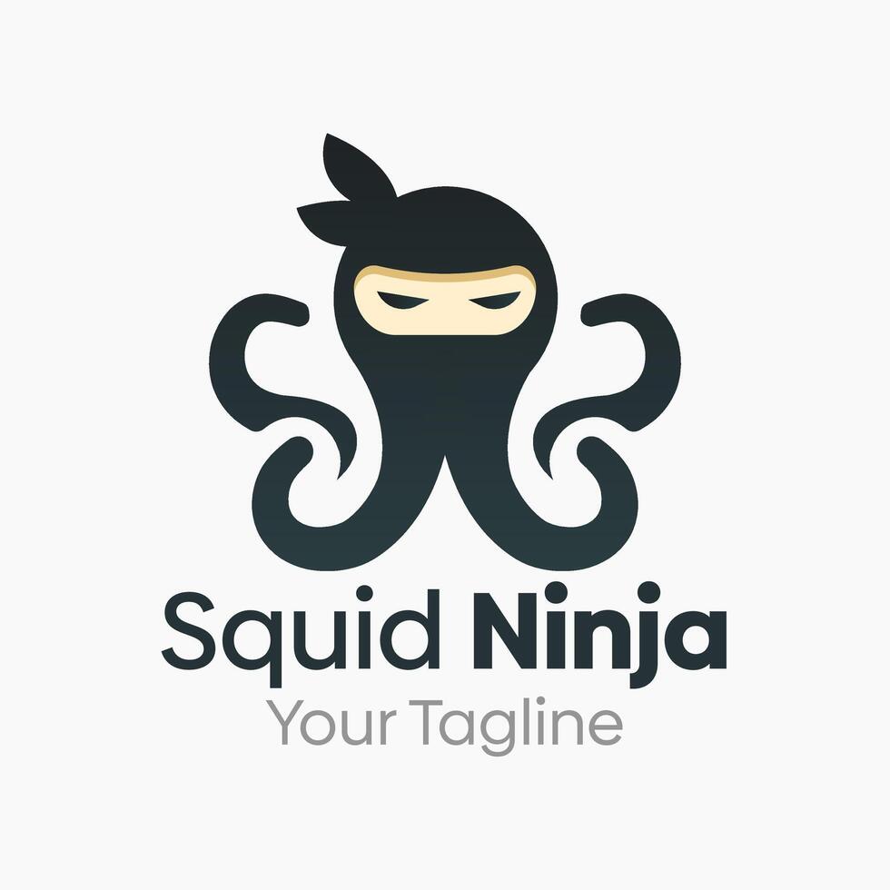 Squid Ninja Logo Template Design. Good for Business, Start up, Agency, and Organization vector