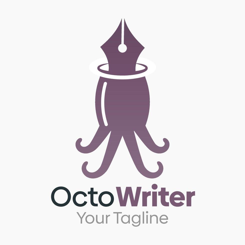 Octo Writer Logo Template Design. Good for Business, Start up, Agency, and Organization vector