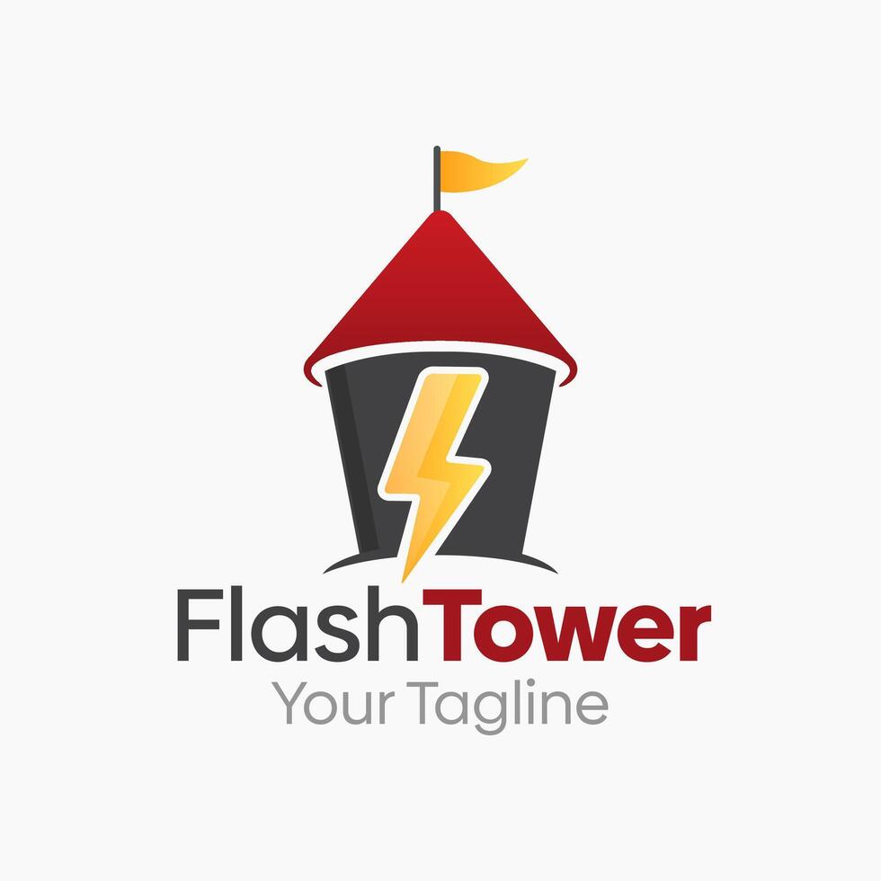 Flash Tower Logo Design Template. Good for Business, Agency, Community and Organization vector