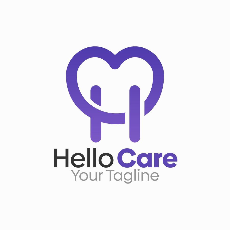 Hello Care Logo Design Template. Good for Business, Agency, Community and Organization vector