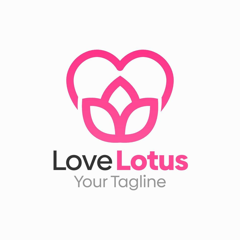 Love Lotus Logo Design Template. Good for Business, Agency, Community and Organization vector