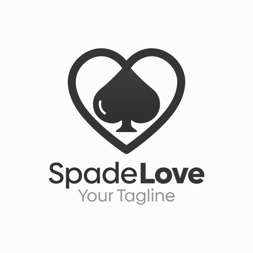 Spade Love Logo Design Template. Good for Business, Agency, Community and Organization vector