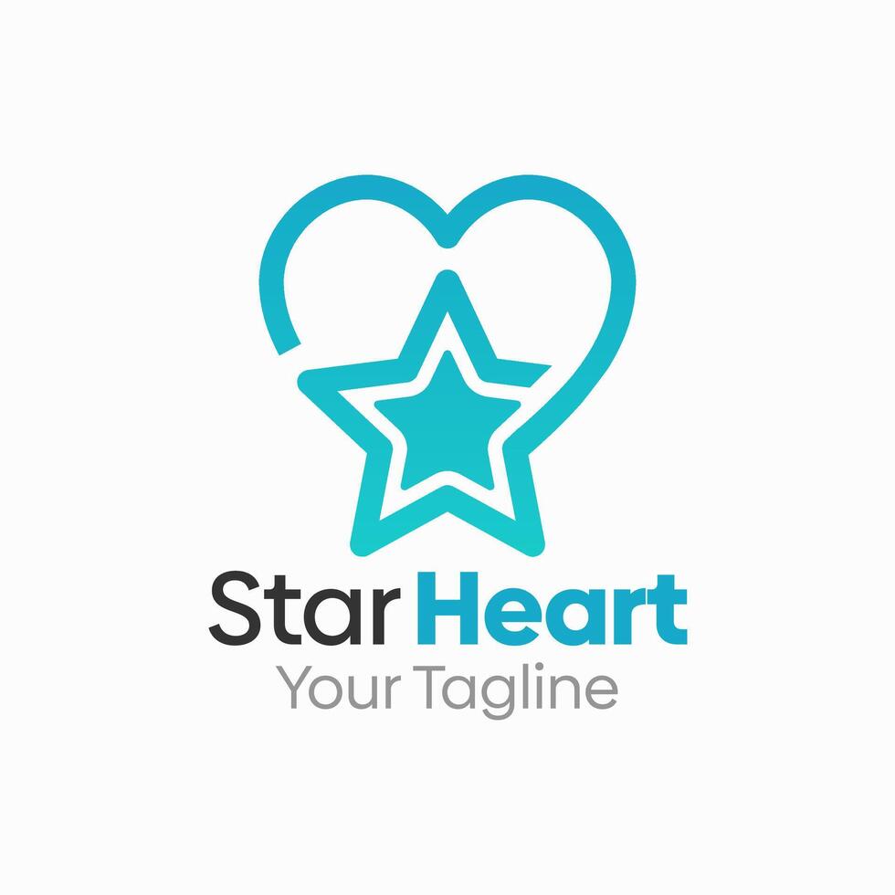 Star Heart Logo Design Template. Good for Business, Agency, Community and Organization vector