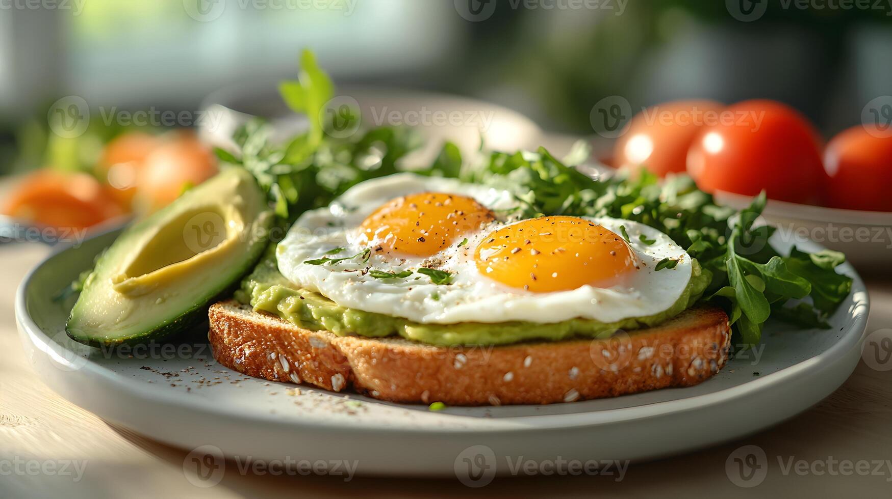 Healthy breakfast is very important because it keeps you energized all the day. This image can be used in advertisements or on social media to promote healthy and balanced diet in your daily life. photo