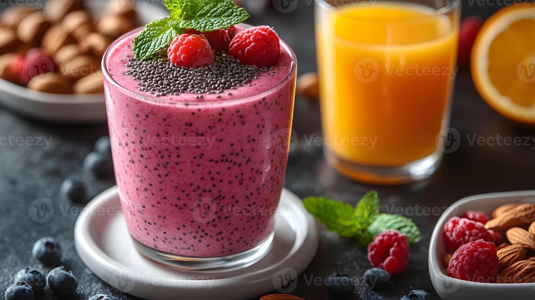 Healthy breakfast is very important because it keeps you energized all the day. This image can be used in advertisements or on social media to promote healthy and balanced diet in your daily life. photo