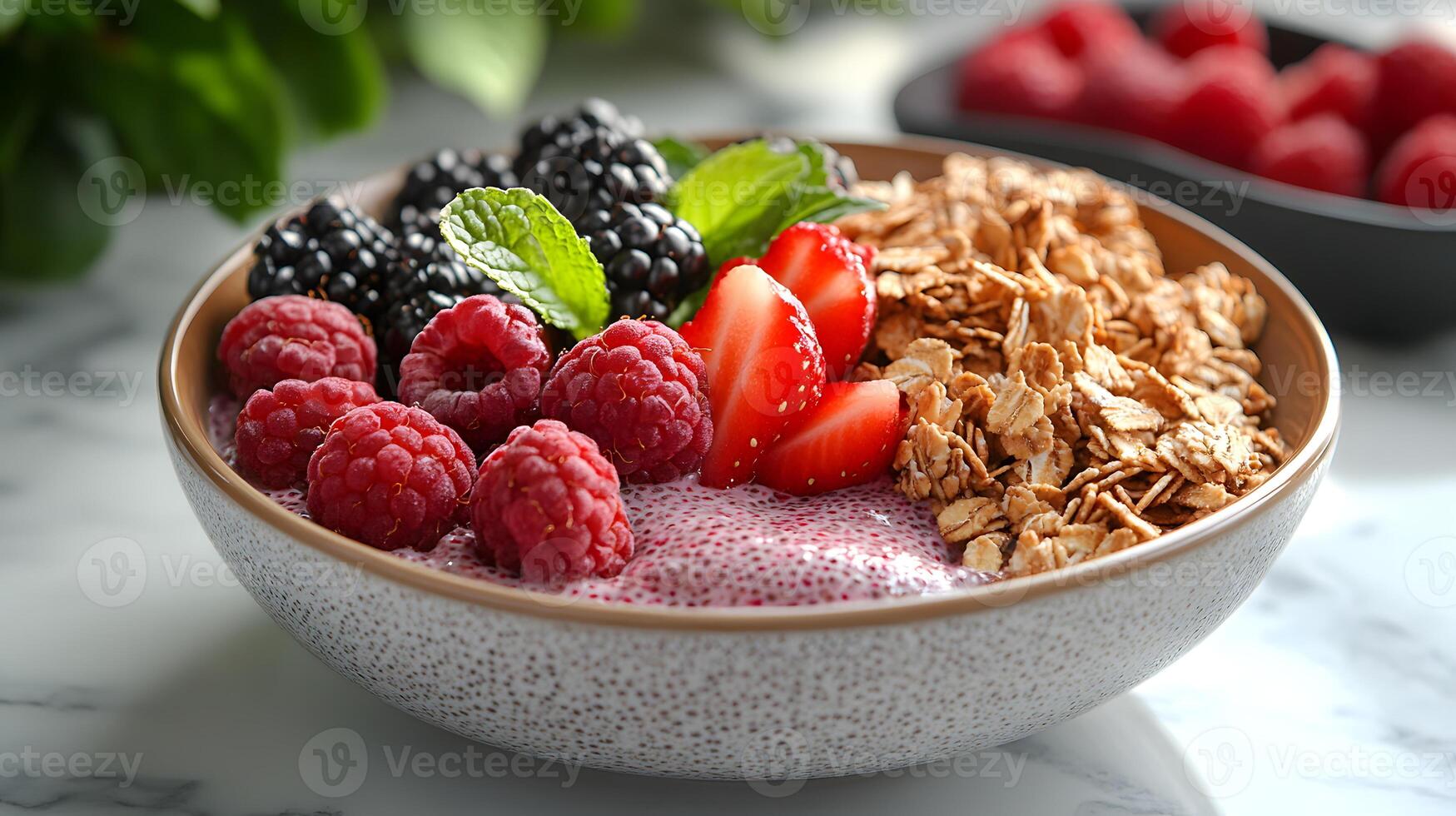 Healthy breakfast is very important because it keeps you energized all the day. This image can be used in advertisements or on social media to promote healthy and balanced diet in your daily life. photo