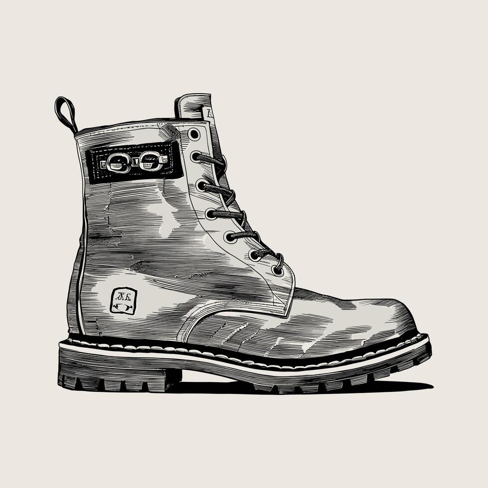 A drawing of a pair of boots vector