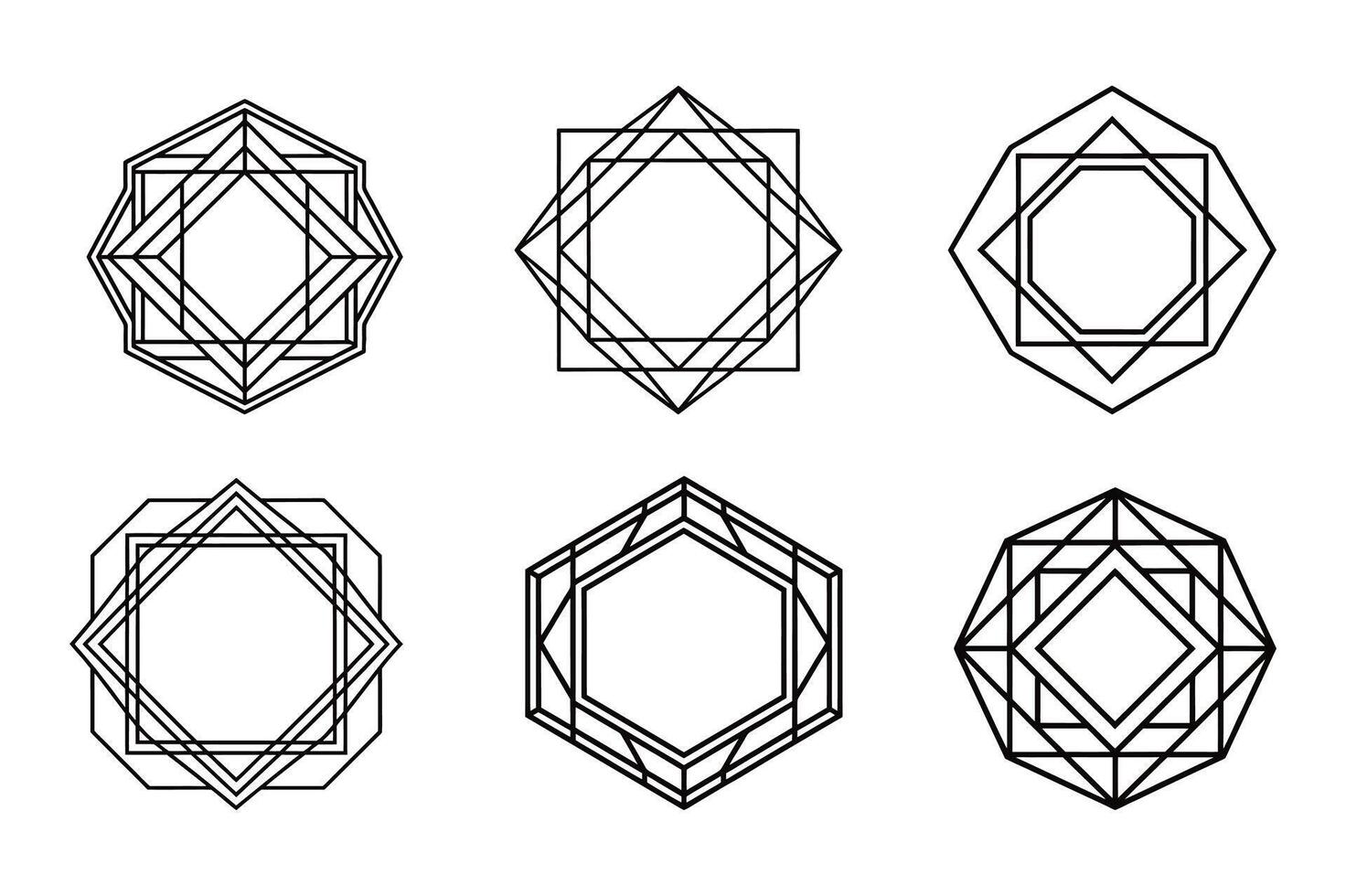 06 variation Geometric Frames for Digital Art vector