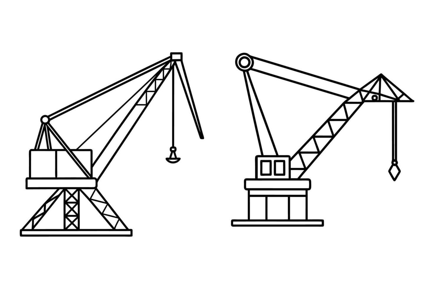 Constration Crane silhouette, white background vector