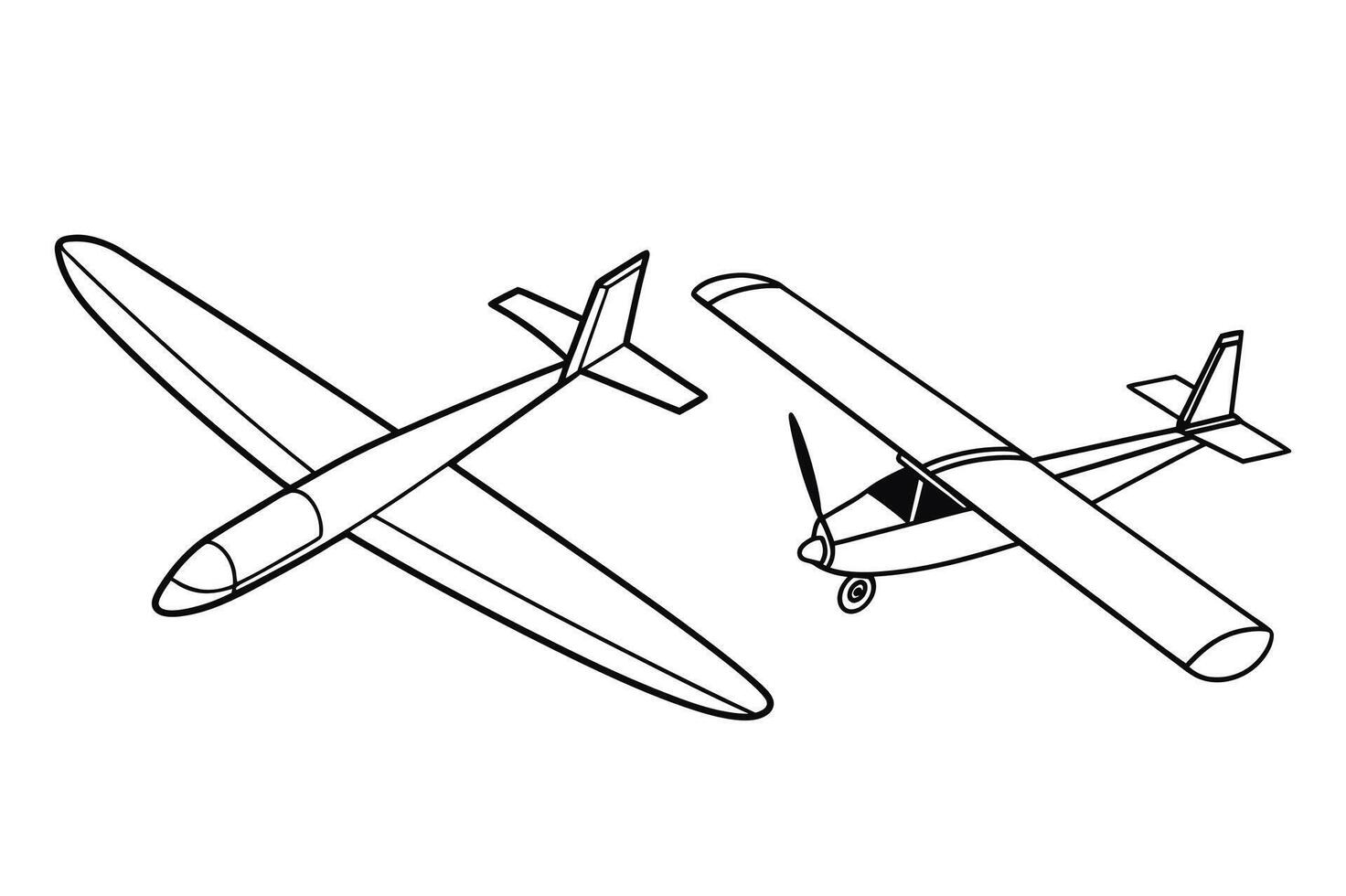 Glider Outline design isolated on white background vector