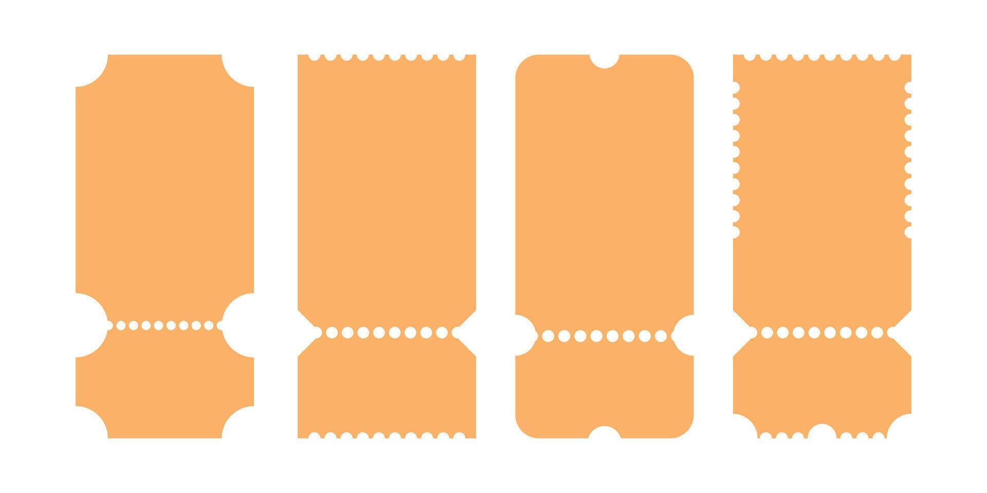 collection of soft brown ticket shapes vector