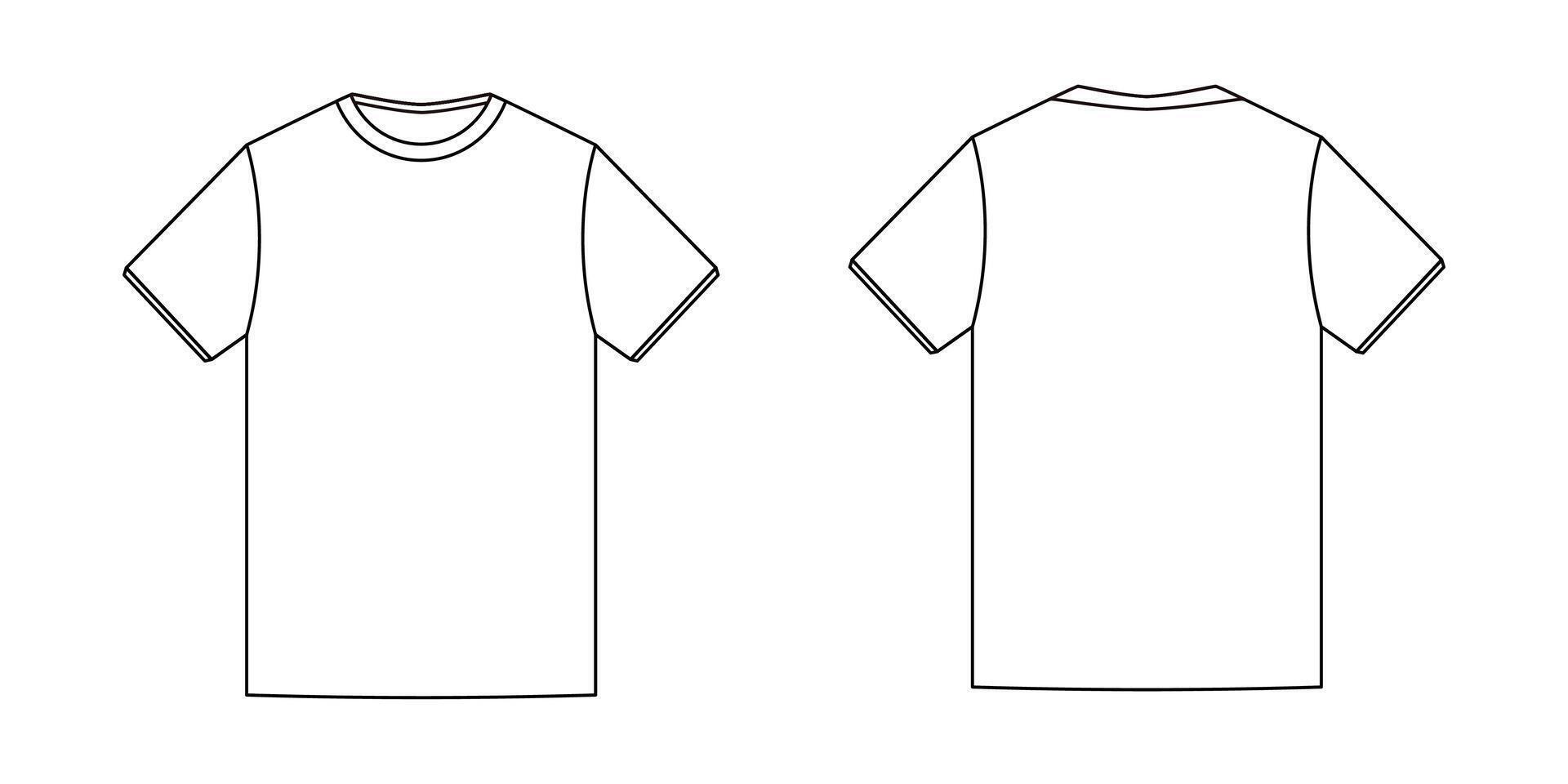 mock up t-shirt line template vector