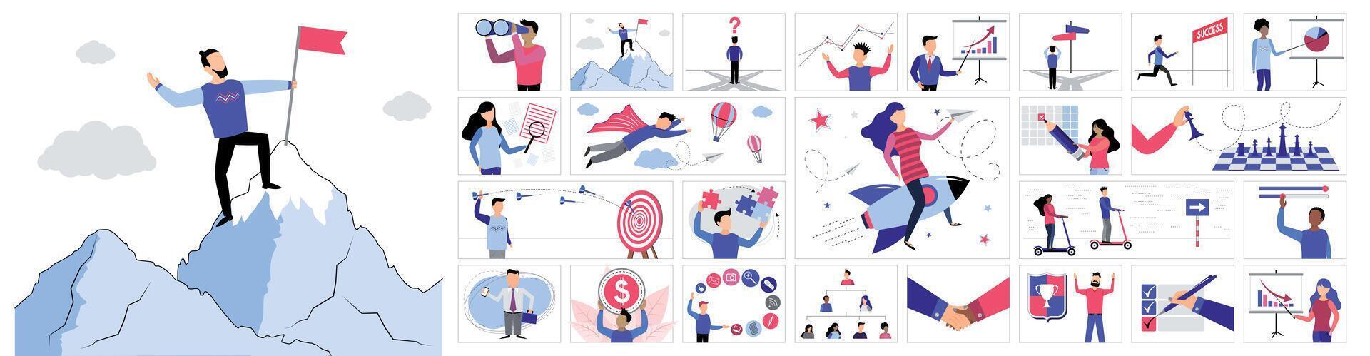 Set of Business Illustrations vector