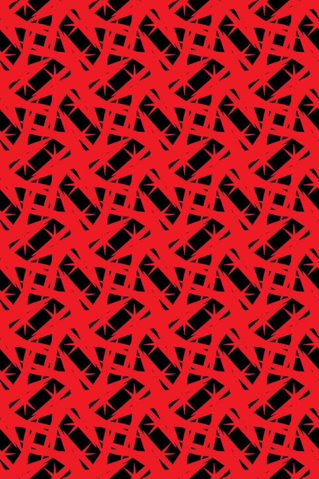 Seamless pattern abstract grunge design shaped like thorn-like motifs, combining deep red and black to create a bold and edgy aesthetic. Perfect for fashion, wallpaper, or graphic design. vector