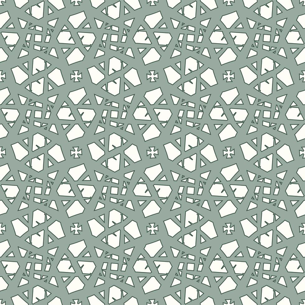 digital seamless pattern, muted green with light yellow, decorative, complex intricate pattern, numerous interconnected lines and shapes, abstract, grunge, thorn, star, symmetrical, geometric, modern vector