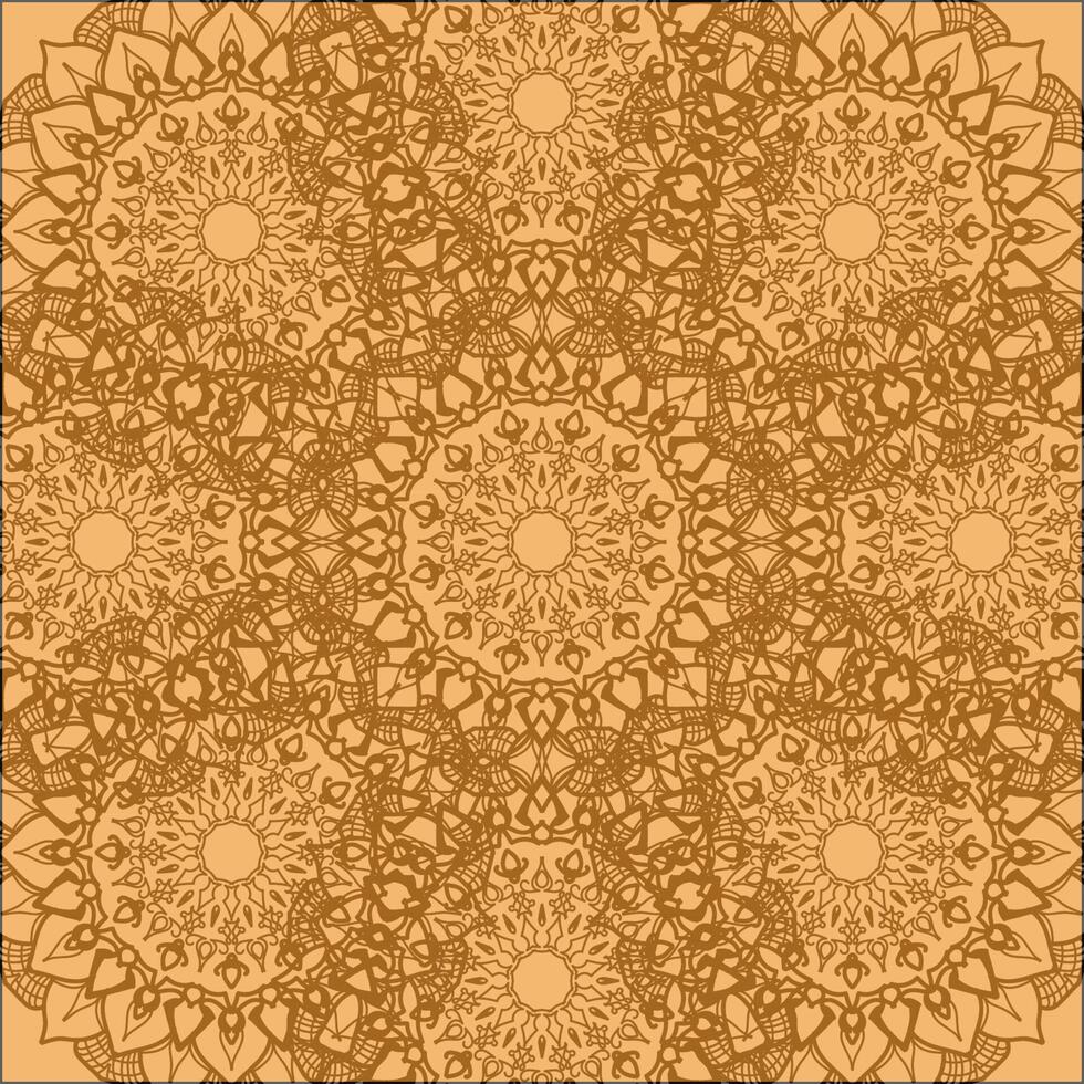 A brown and beige ornamental pattern vector