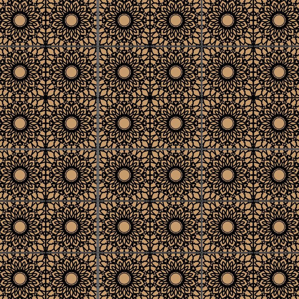 A black and gold pattern with a star design vector
