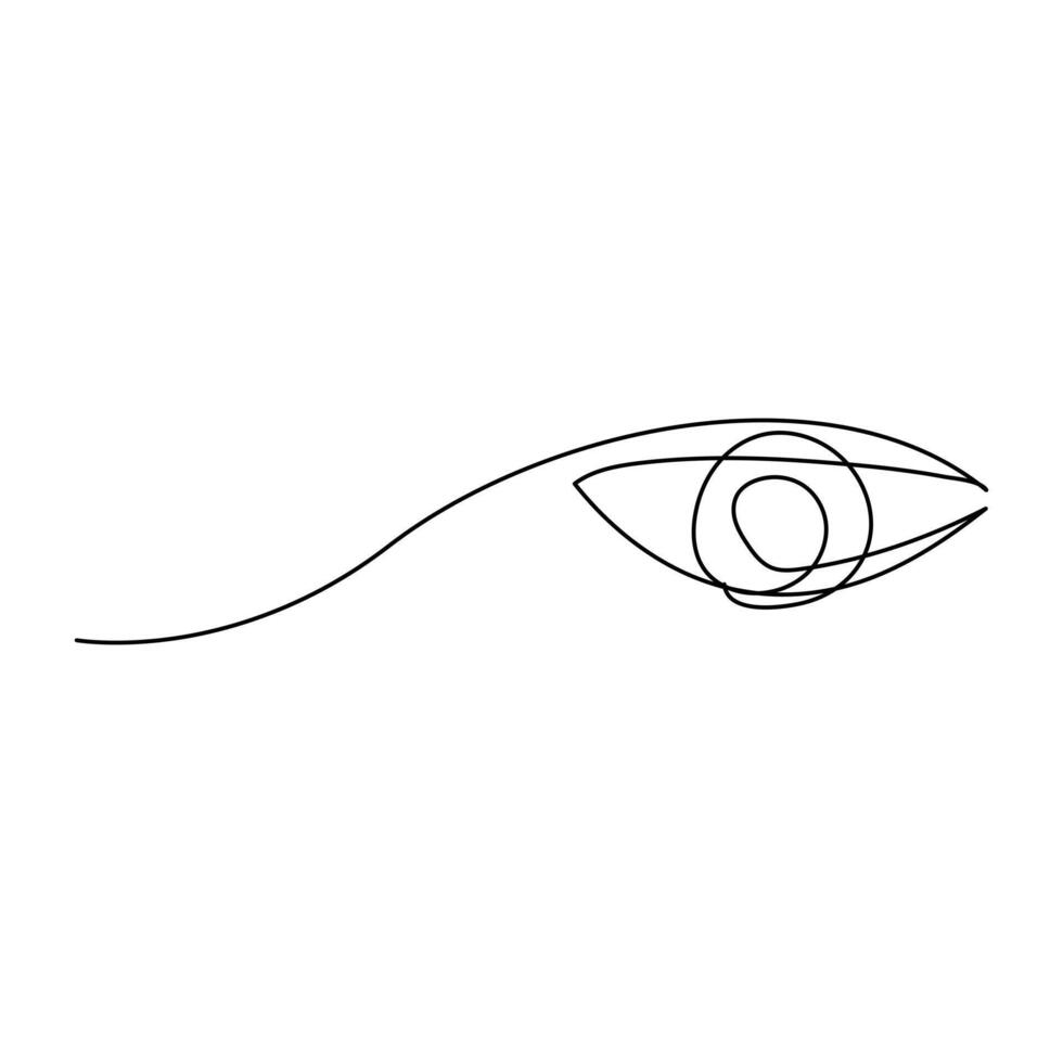 Editable Minimalist Eye Timepiece single line art vector