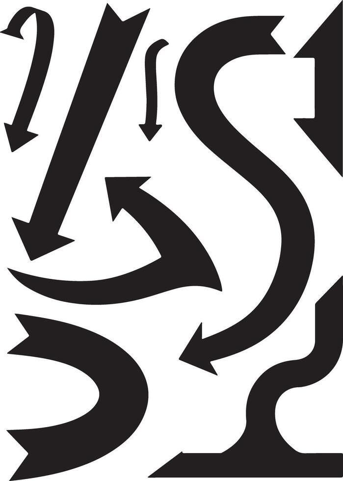 A set of arrows that are pointing in different directions vector