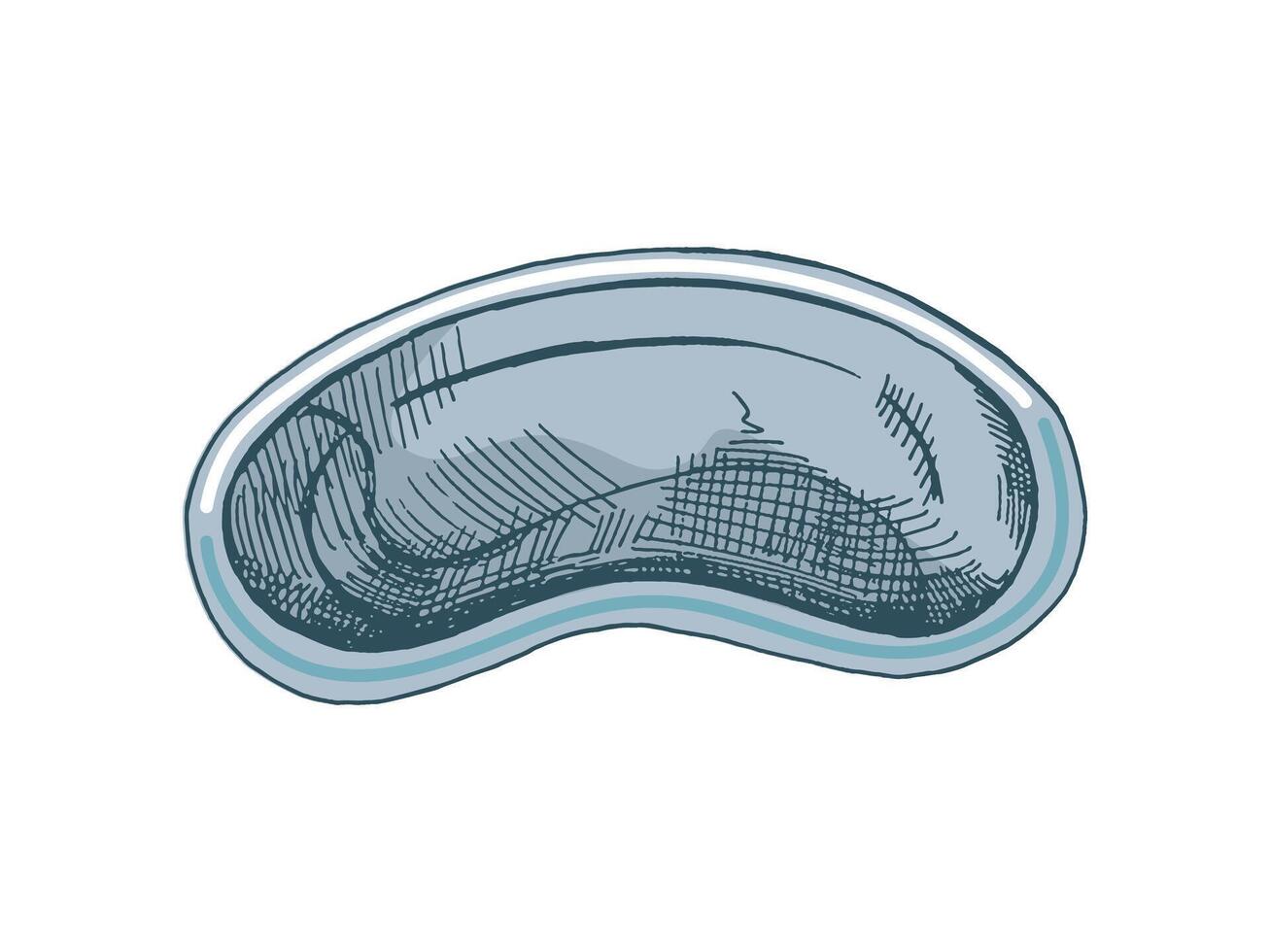 Hand-drawn sketch of medical steel plate on a white background. Stomatology attributes. Dentistry tools and equipment. vector