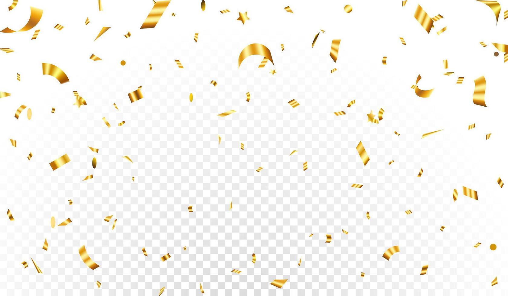 Abstract gold confetti party celebration banner background template, Great for a birthday party or an event celebration invitation or decor. confetti, vector