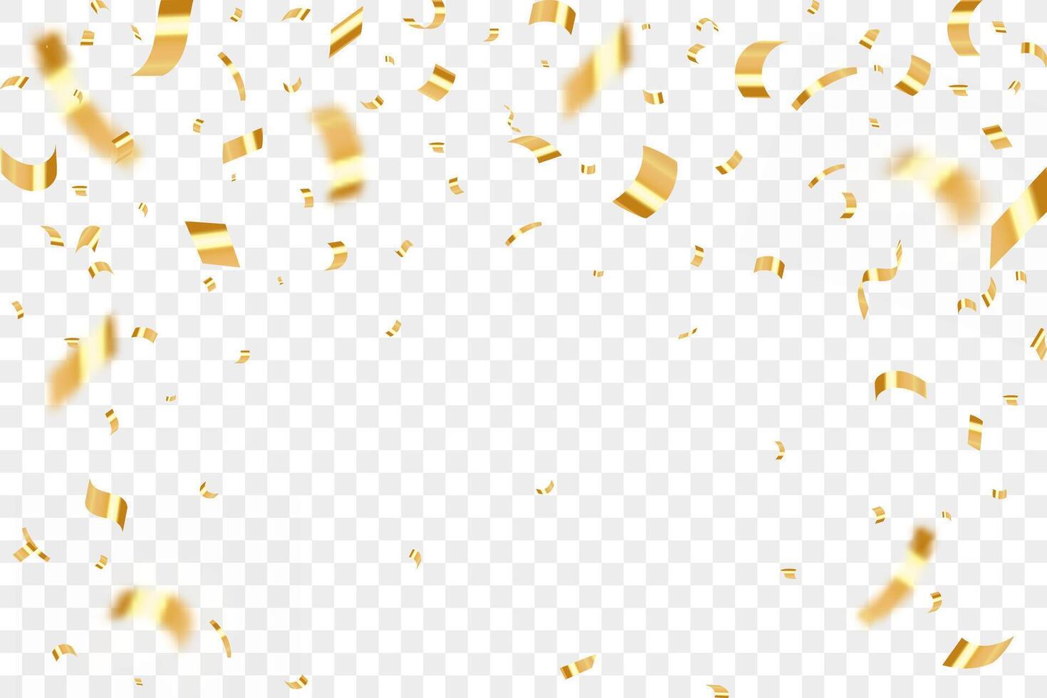Luxury confetti flying for celebration party banner, Falling shiny gold confetti isolated on background. Birthday, Holiday, New Year, Carnival festivity, confetti, vector