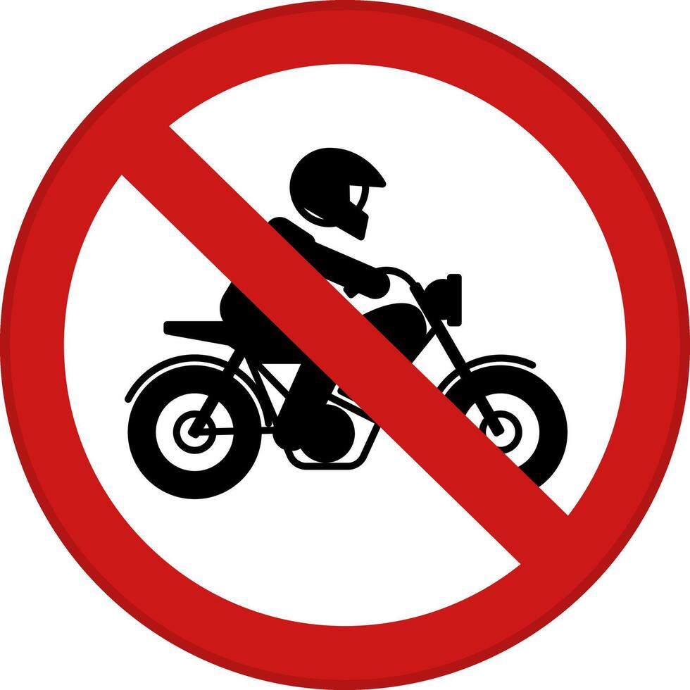 Red No Motorcycles Sign. Icon. Prohibitory Road Sign vector
