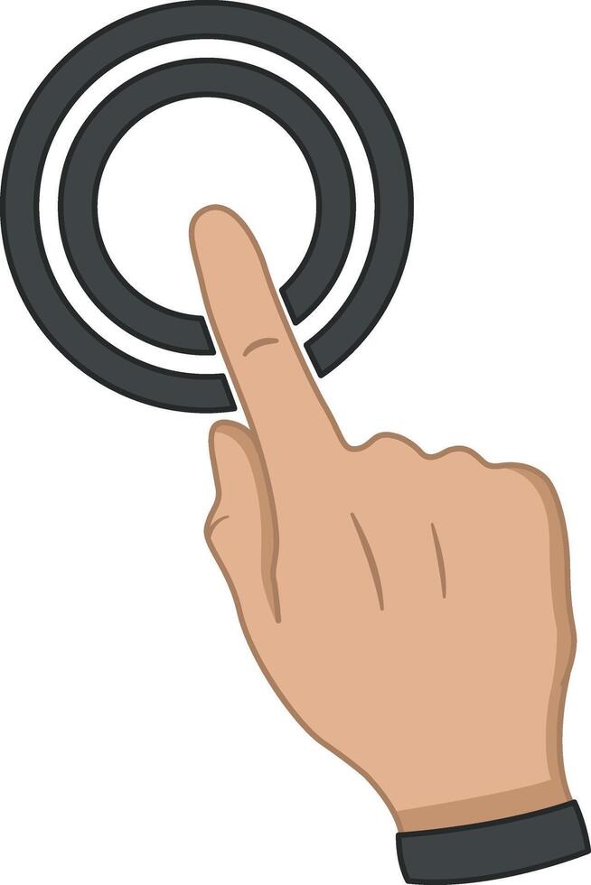 Double Click on an Element with your Finger. Index Finger Touches Touch Screen. Hand Gesture. Index Finger Up. illustration vector