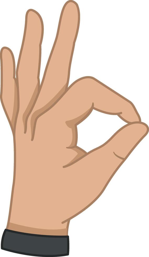 Hand Shows Gesture Okay. Positive Signal of Satisfaction. Accept, Approve, Support, and Agree to Something. illustration vector