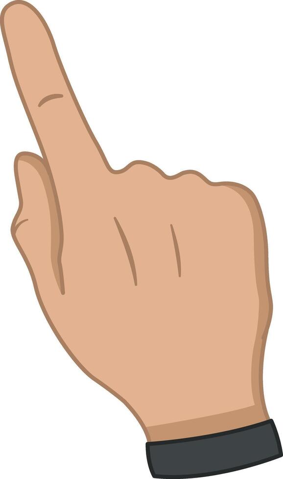 Index Finger Up. Hand Gesture. Index Finger Touches Screen or Shows Something. illustration vector
