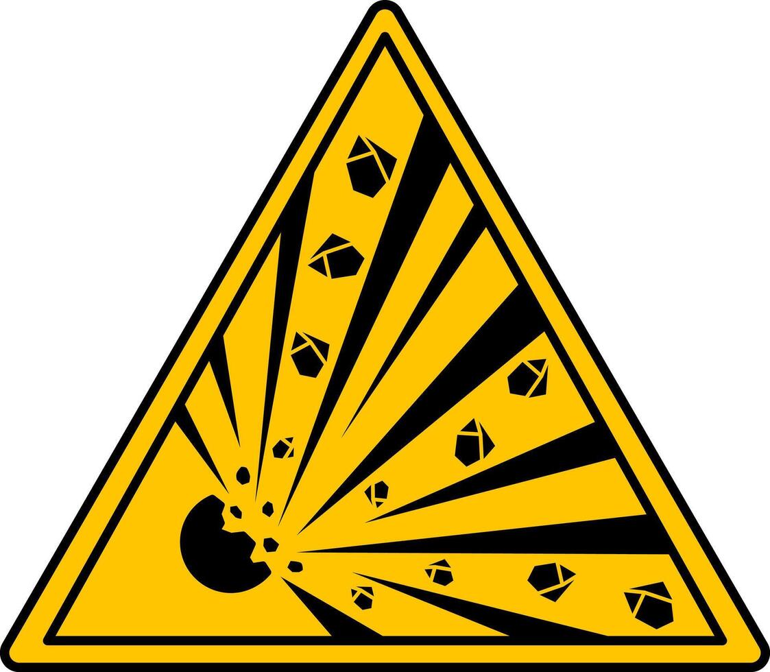 Yellow Explosive Sign. Icon. Explosive Materials. Danger Warning Sign vector