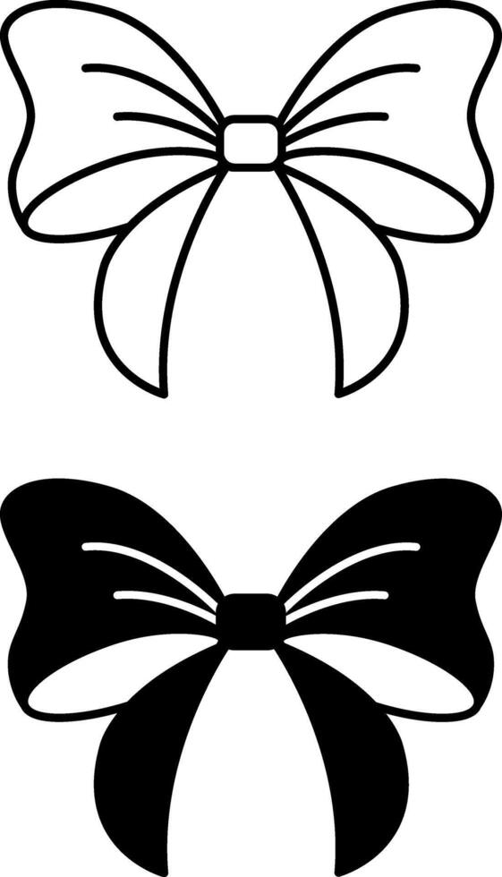Bow Icons. Black and White Icons. Christmas and Holiday Concept vector