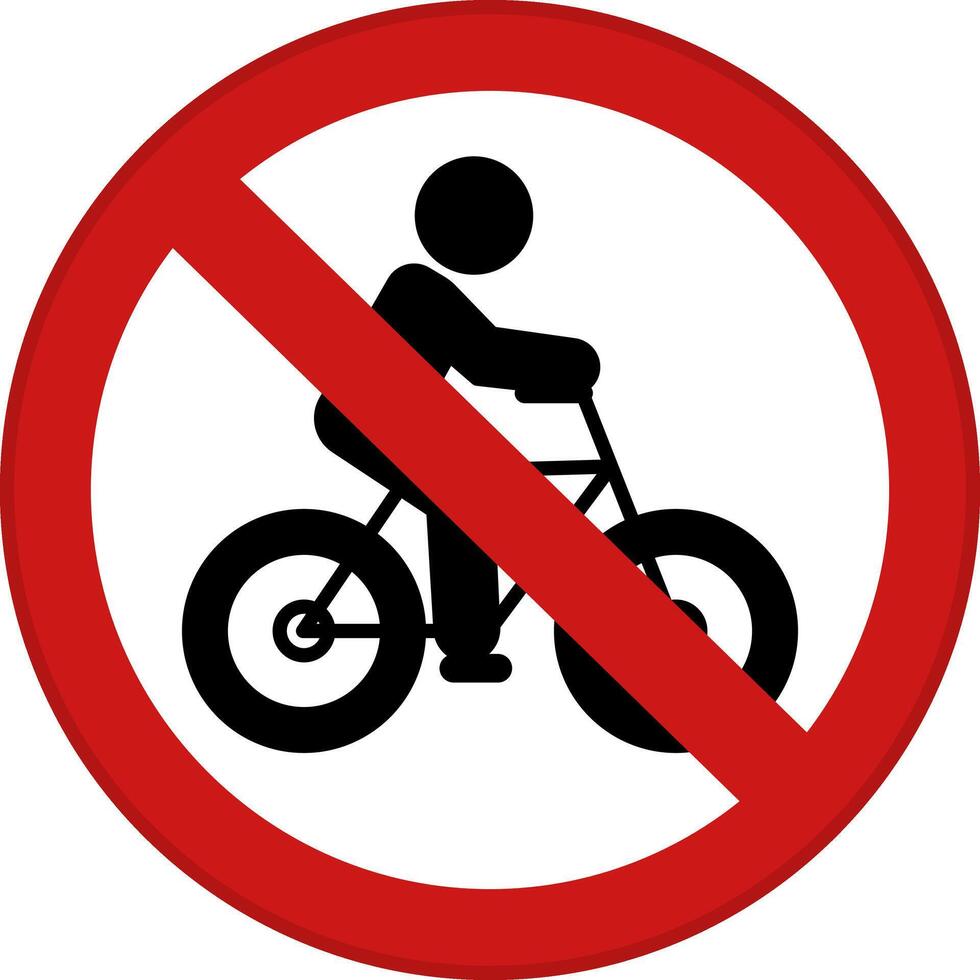 Red No Bicycles Sign. Icon. Prohibitory Road Sign vector