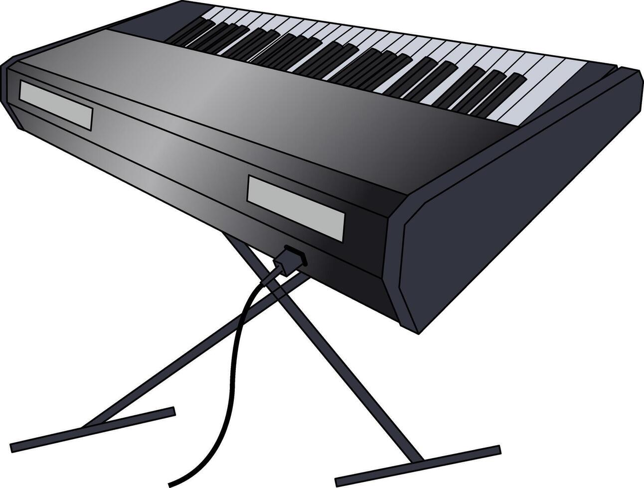 Cartoon Synthesizer. Illustration of an Electronic Musical Instrument vector