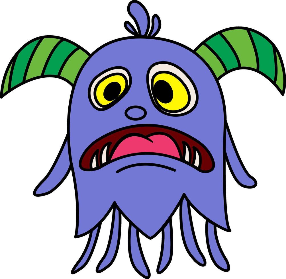 Funny Cartoon Monster. Illustration of a Funny Monster on a White Background vector