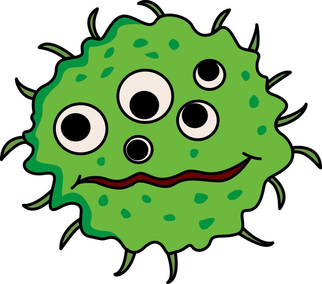 Round Cartoon Monster. Illustration of a Funny Monster on a White Background vector