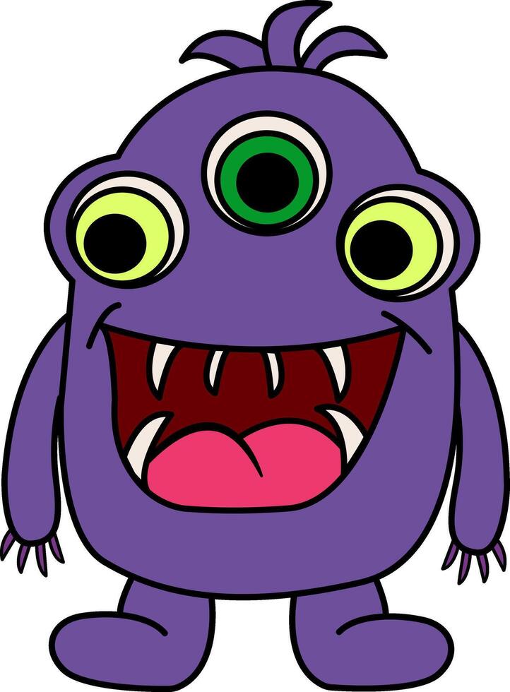 Cute Cartoon Monster. Illustration of a Funny Monster on a White Background vector