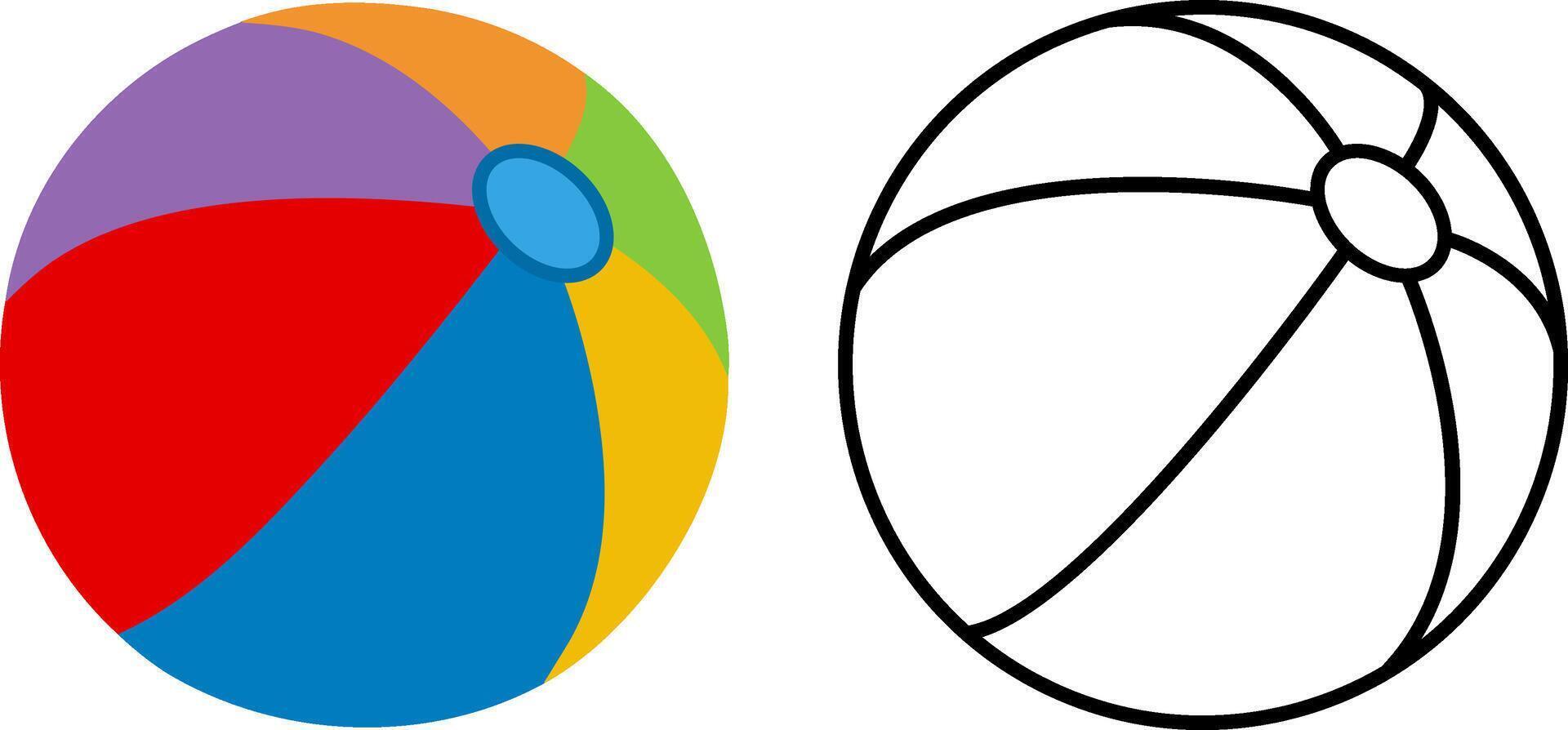 Cartoon Beach Balls. Illustration of Bright Inflatable Balls for the Pool. Toy for Children vector