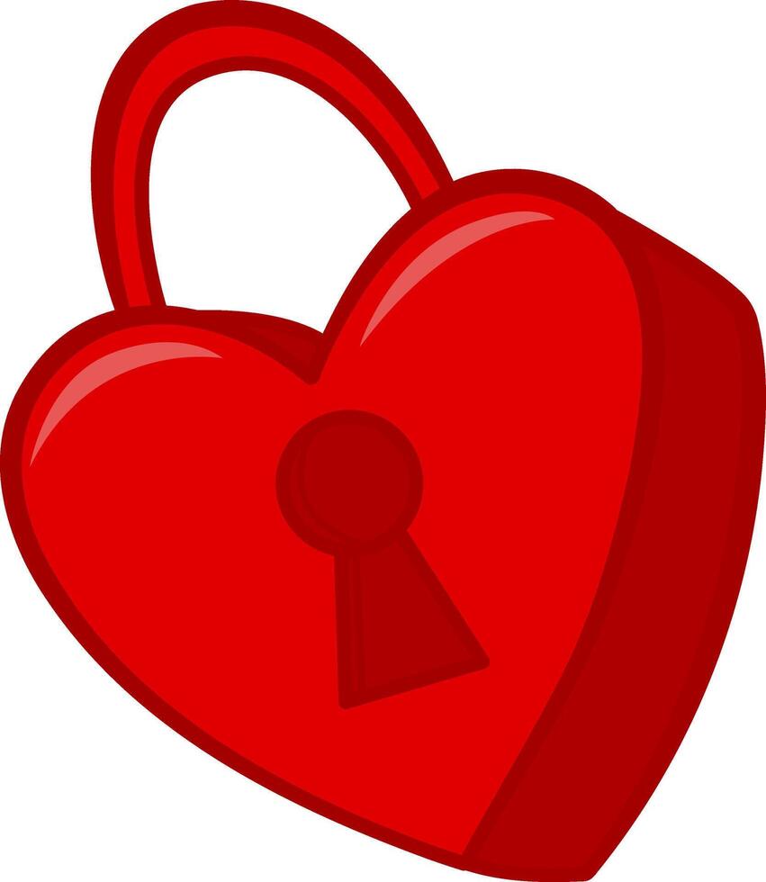 Red Castle-Heart. Keyhole. Romantic Design. Illustration for Valentines Day vector