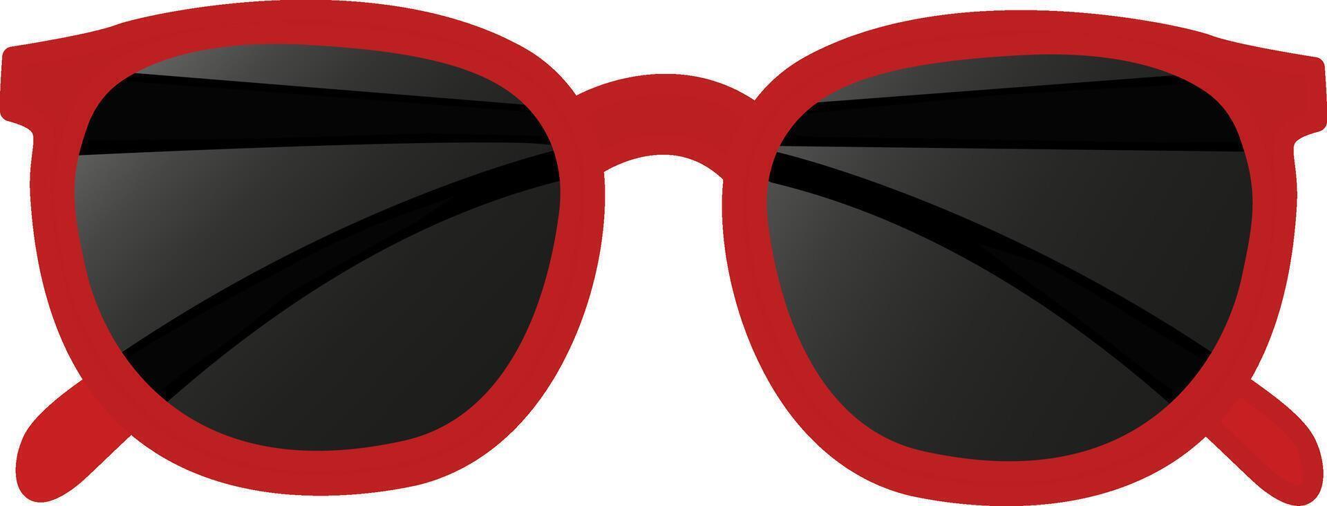 Women's Red Sunglasses. Illustration of Stylish Summer Sunglasses in Cartoon Style vector