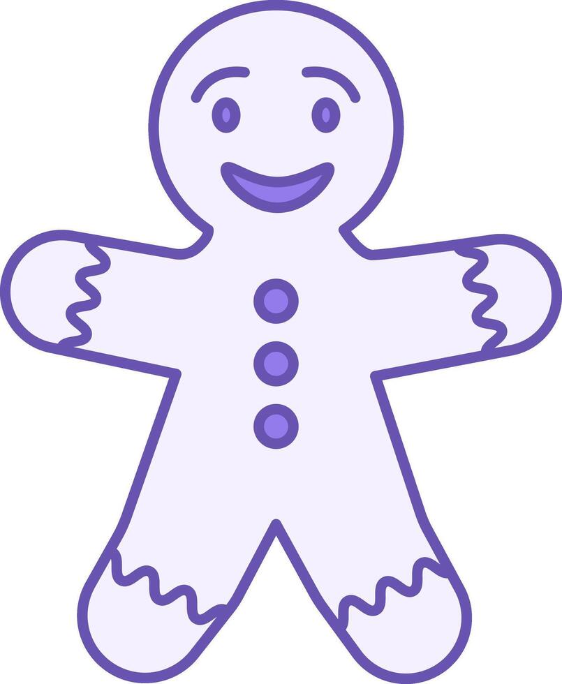 Colored Gingerbread Man Icon. Christmas and Holiday Concept vector