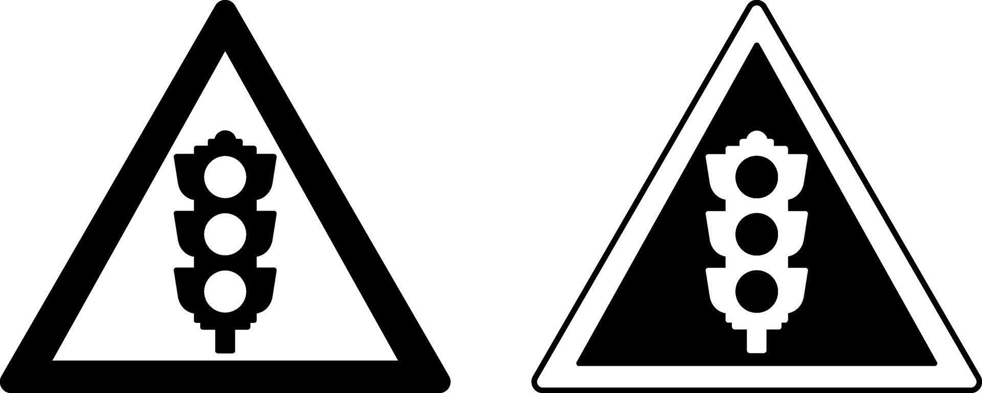 Signs Traffic Signals Ahead. Warning Road Signs. vector
